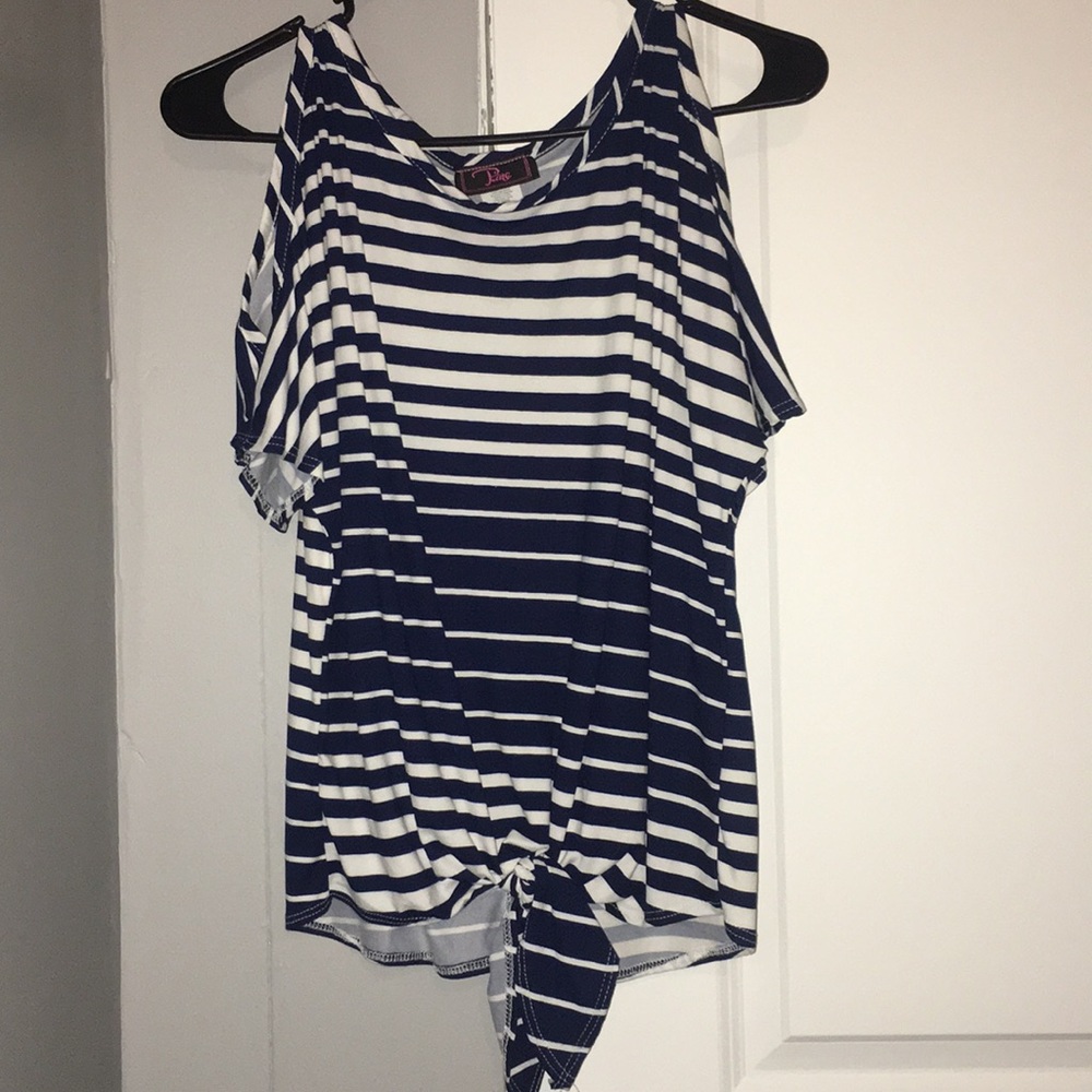 Cute striped off the shoulder top